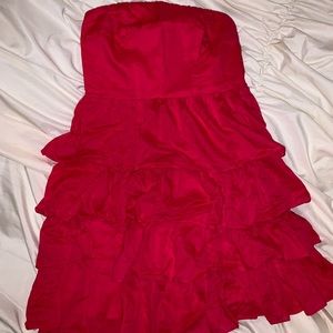 Ruffle Tiered Mini Strapless Dress by Express